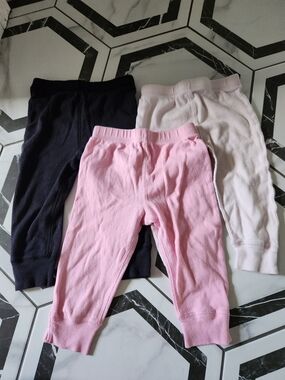 Gerber Baby Leggings Trio in Black, Light Pink, and Pink